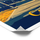 Columbus Ohio Art Vintage Travel Illustratie Poster (Hoek)