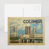Columbus Ohio Briefkaart Vintage Travel (Voorkant / Achterkant)