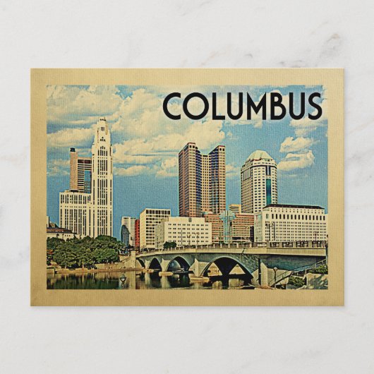 Columbus Ohio Briefkaart Vintage Travel (Voorkant)