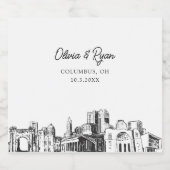 Columbus Ohio Bruiloft Champagne Label Sparkling Wijnetiket (Enkel label)