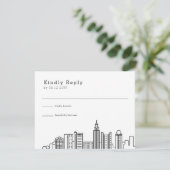 Columbus Ohio bruiloft | Gestileerde City Skyline  RSVP Kaartje (Staand voorkant)