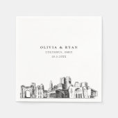 Columbus Ohio Bruiloft minimalistisch papier Servet (Voorkant)