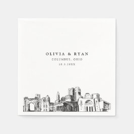 Columbus Ohio Bruiloft minimalistisch papier Servet