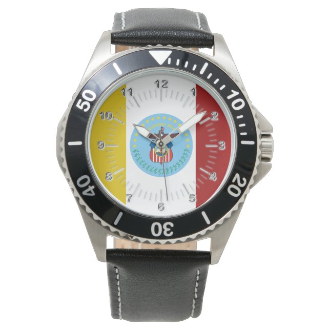 Columbus (Ohio) City flag Watch Horloge (Voorkant)