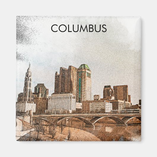 Columbus Ohio City Magneet (Voorkant)