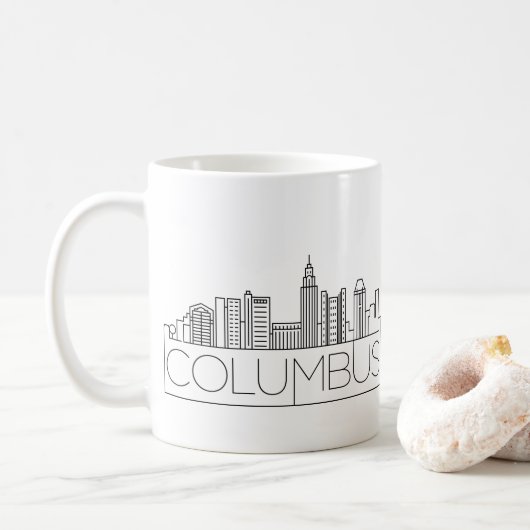 Columbus, Ohio | City Stylized City Skyline Koffiemok (Met donut)