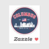 Columbus Ohio Cityscape Design Sticker (Vel)