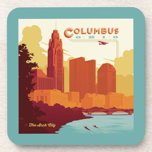 Columbus Ohio | De boogstad Bier Onderzetter (Voorkant)
