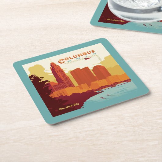 Columbus Ohio | De boogstad Kartonnen Onderzetters (Schuin)