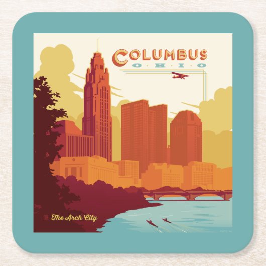 Columbus Ohio | De boogstad Kartonnen Onderzetters (Voorkant)