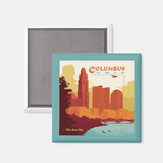 Columbus Ohio | De boogstad Magneet (Voorkant / Achterkant)