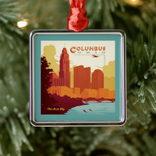 Columbus Ohio   De boogstad Metalen Ornament