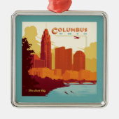 Columbus Ohio | De boogstad Metalen Ornament (Voorkant)