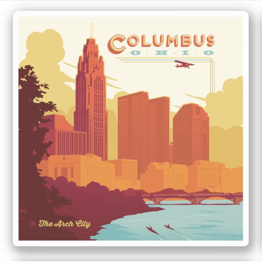 Columbus Ohio | De boogstad Sticker (Voorkant)