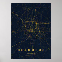Columbus Ohio gestileerde kaartprint | Modern herv Poster