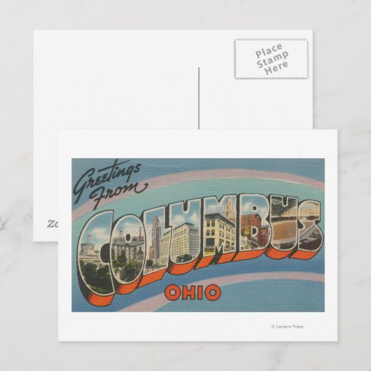 Columbus, Ohio - Grote letterscènes 2 Briefkaart (Voorkant / Achterkant)