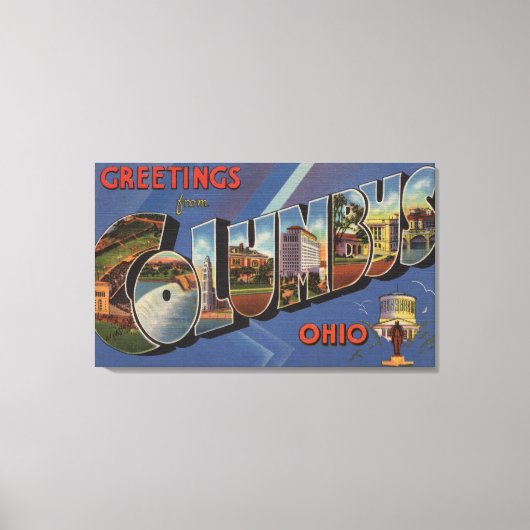 Columbus, Ohio - Grote letterscènes 2 Canvas Afdruk (Voorkant)