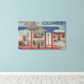 Columbus, Ohio - Grote letterscènes Canvas Afdruk (Insitu (Houten vloer))