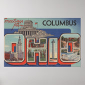 Columbus, Ohio - Grote letterscènes Poster (Voorkant)