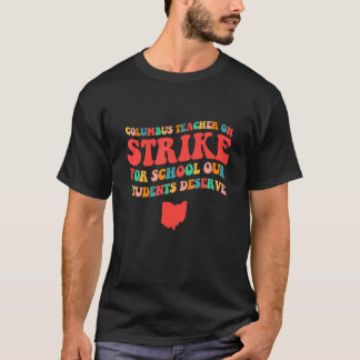 Columbus Ohio-leraren staken OH-leraar aan T-shirt