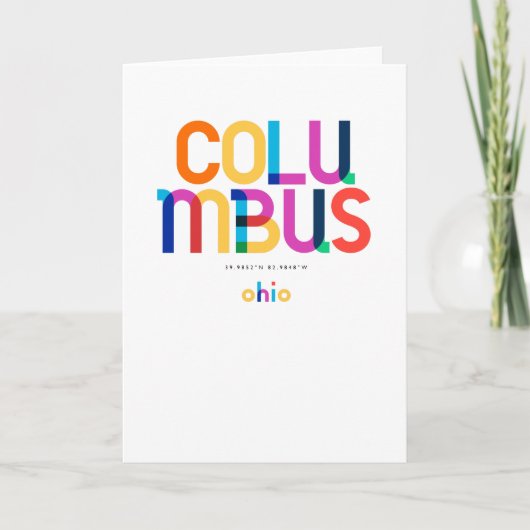 Columbus Ohio Mid Century, Pop Art, Kaart (Voorkant)