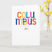 Columbus Ohio Mid Century, Pop Art, Kaart (Gele Bloem)