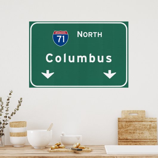 Columbus Ohio oh Interstate Highway Freeway Road : Poster (Keuken)