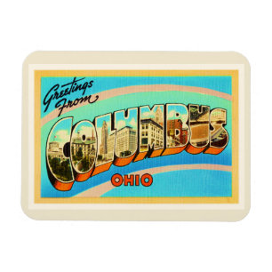 Columbus Ohio OH Oude Vintage Reizen Souvenir Magneet