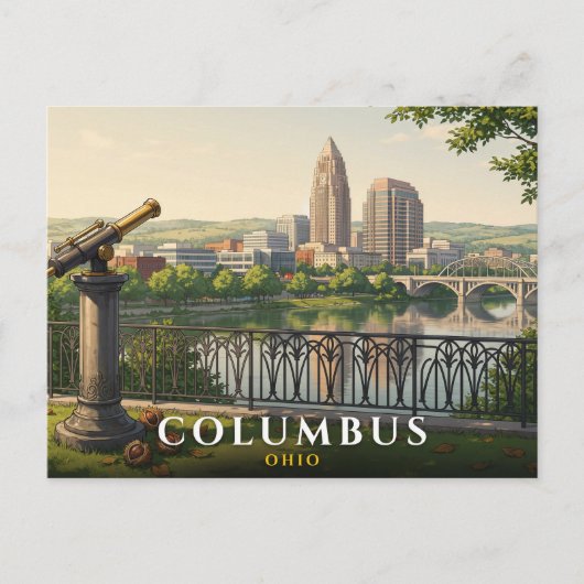 Columbus Ohio Reizen Briefkaart (Voorkant)