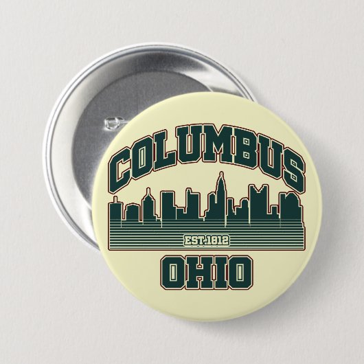 Columbus.Ohio Ronde Button 7,6 Cm (Voorkant /achterkant)