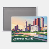 Columbus Ohio Silhouet Magneet (Voorkant / Achterkant)