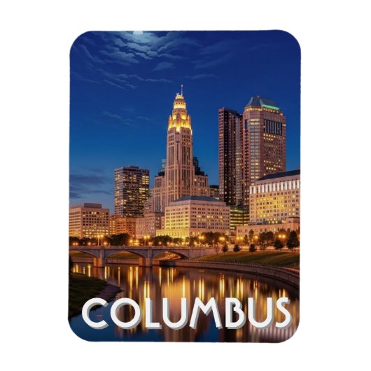 Columbus Ohio Silhouette Reis Magneet (Verticaal)