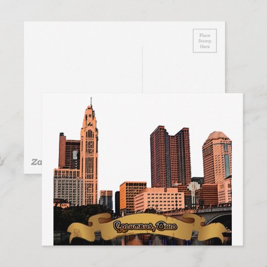 Columbus Ohio Skyline Briefkaart (Voorkant / Achterkant)
