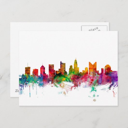 Columbus Ohio Skyline Briefkaart (Voorkant / Achterkant)
