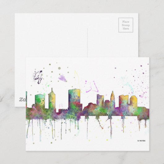 COLUMBUS, OHIO SKYLINE BRIEFKAART (Voorkant / Achterkant)