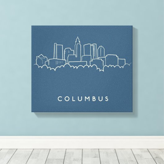 Columbus, Ohio Skyline Canvas Afdruk (Insitu (Houten vloer))