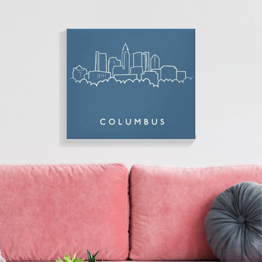 Columbus, Ohio Skyline Canvas Afdruk (Insitu (Woonkamer))