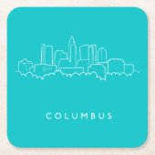 Columbus, Ohio Skyline Kartonnen Onderzetters (Voorkant)