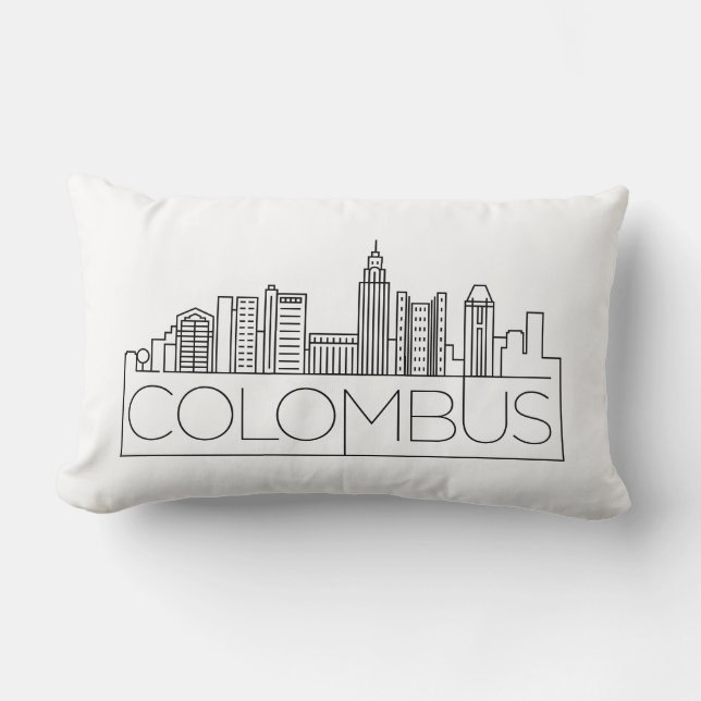 Columbus, Ohio Skyline Lumbar Pillow Kussen (Voorkant)
