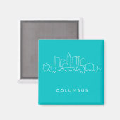 Columbus, Ohio Skyline Magneet (Voorkant / Achterkant)
