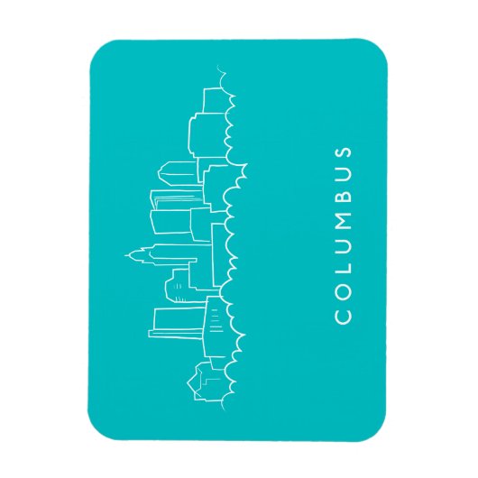 Columbus, Ohio Skyline Magneet (Verticaal)