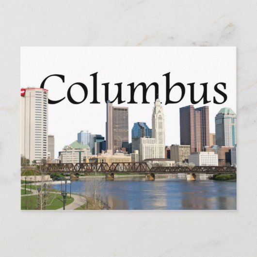 Columbus, Ohio Skyline met Columbus in de hemel Briefkaart (Voorkant)