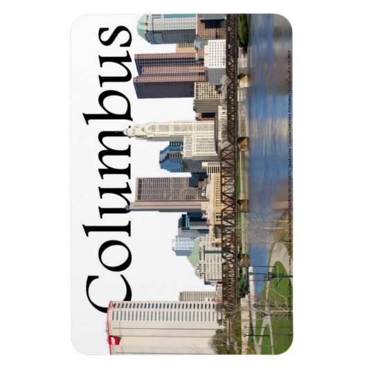Columbus Ohio skyline met Columbus in de lucht Magneet (Verticaal)