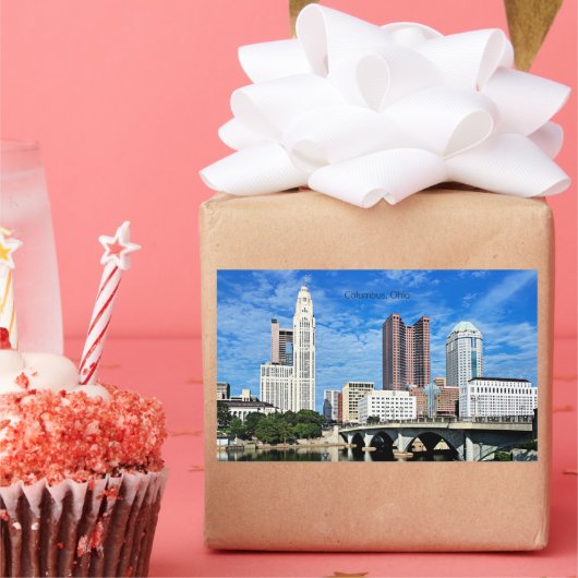 Columbus, Ohio skyline Rechthoekige Sticker (Feest)