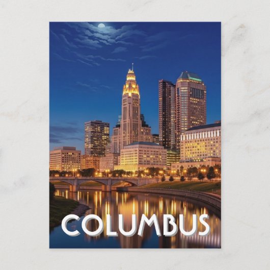 Columbus Ohio Skyline Reis Briefkaart (Voorkant)