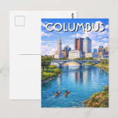 Columbus Ohio Skyline Reis Briefkaart (Voorkant / Achterkant)