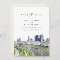 COLUMBUS OHIO Skyline Save the Date Invitation