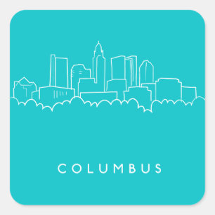 Columbus, Ohio Skyline Vierkante Sticker