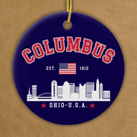Columbus Ohio Urban Skyline Art Keramisch Ornament