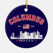 Columbus Ohio Urban Skyline Art Keramisch Ornament (Voorkant)